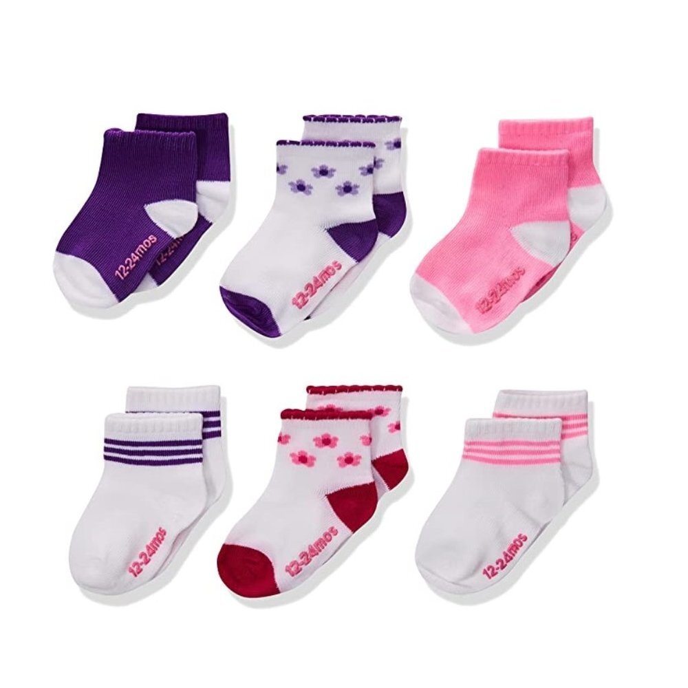 Hanes baby-girls Toddler 6-pack Ankle Socks